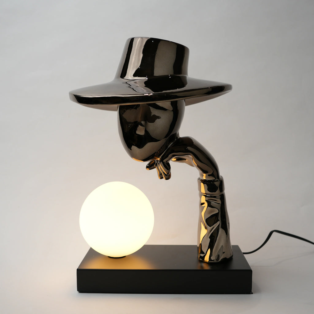 Elegant Hat Lamp Black Electroplated
