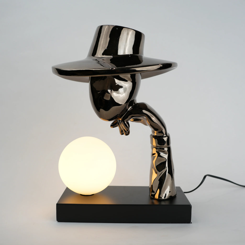 Elegant Hat Lamp Black Electroplated