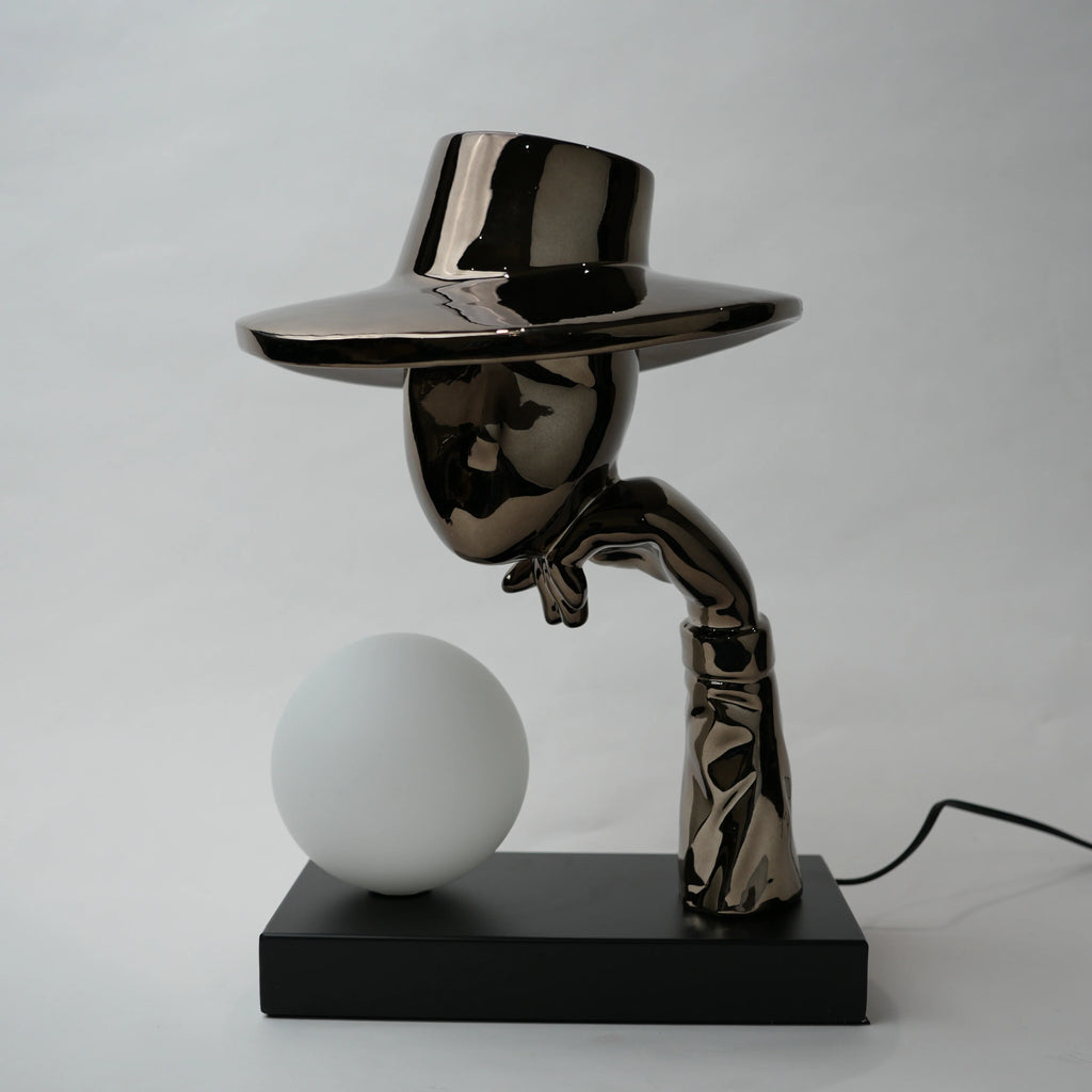 Elegant Hat Lamp Black Electroplated