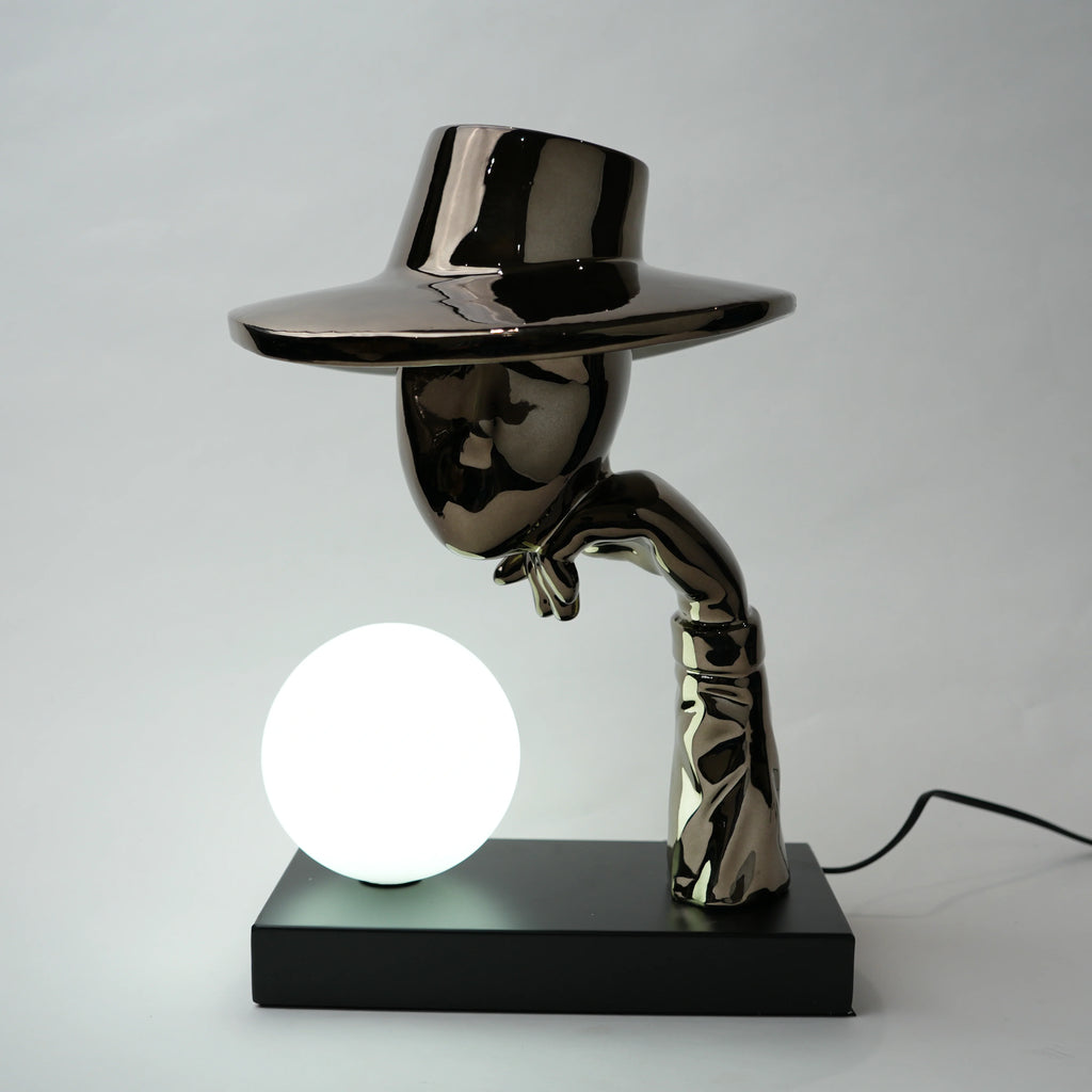 Elegant Hat Lamp Black Electroplated