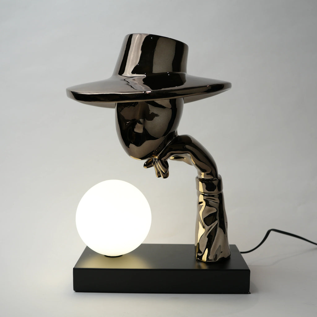 Elegant Hat Lamp Black Electroplated