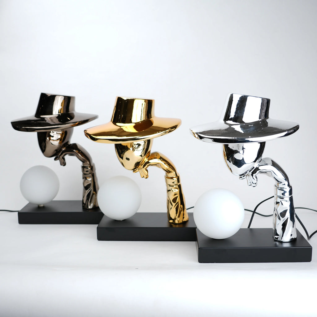 Elegant Hat Lamp Silver