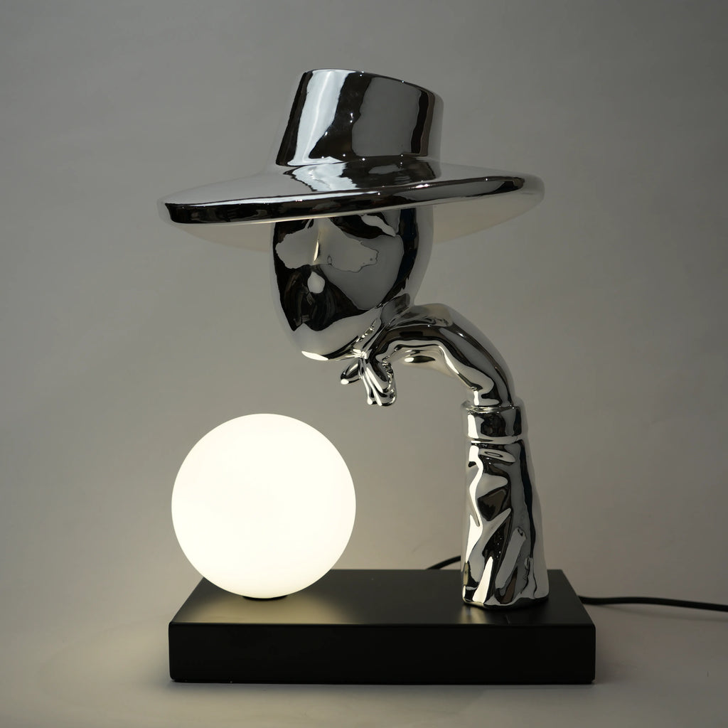 Elegant Hat Lamp Silver
