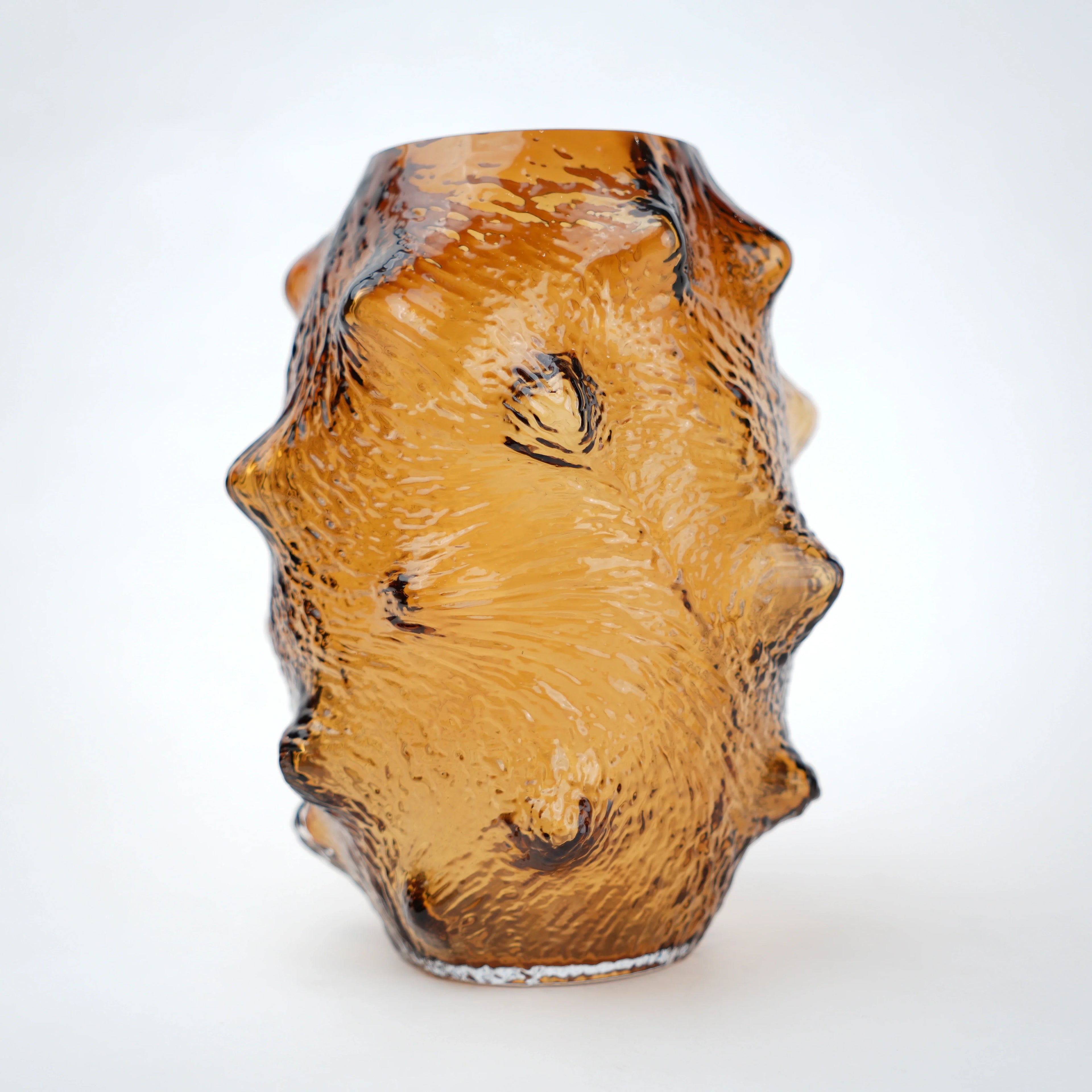 Amber Hammered Glass Vase