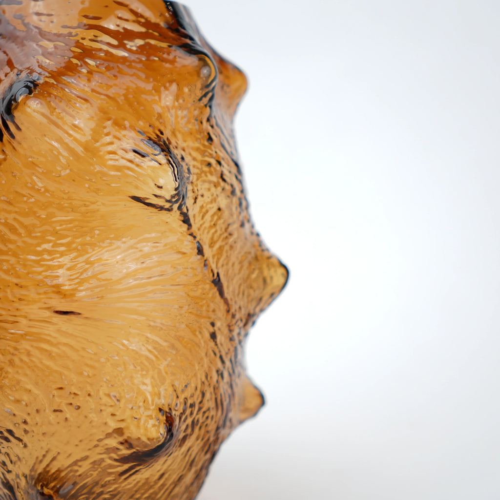 Amber Hammered Glass Vase