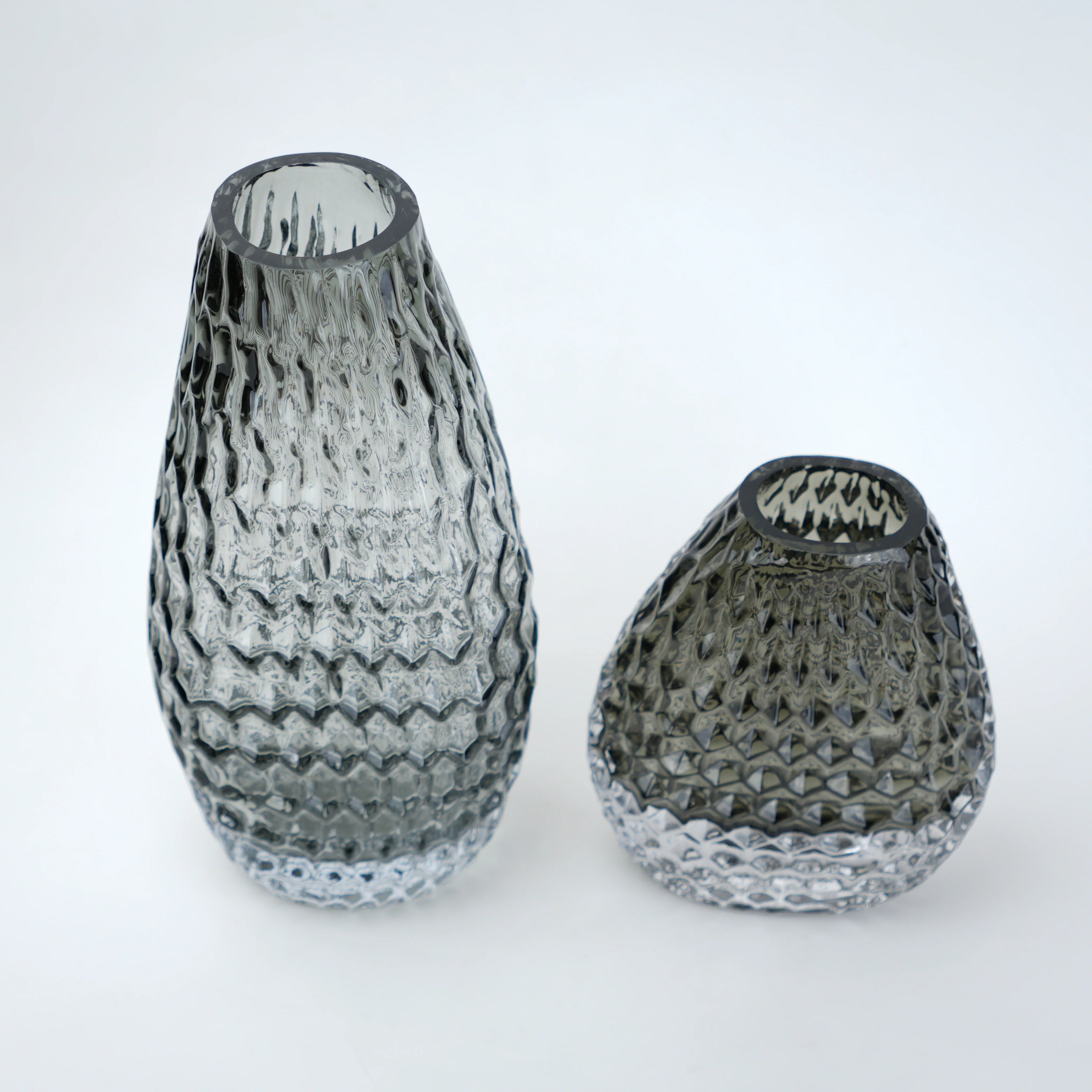 Grey Pattern Glass Vase