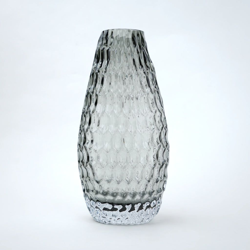 Grey Pattern Glass Vase