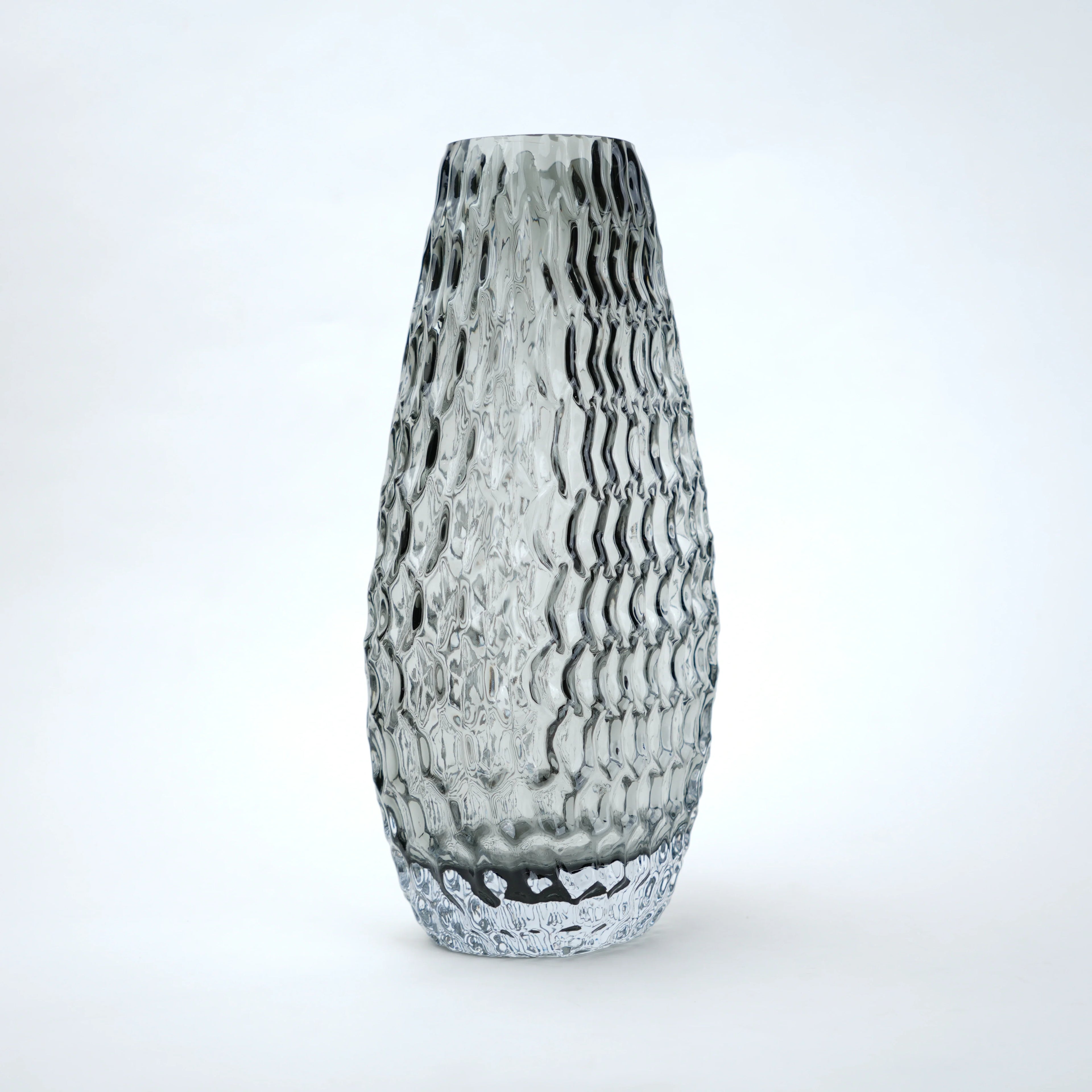 Grey Pattern Glass Vase