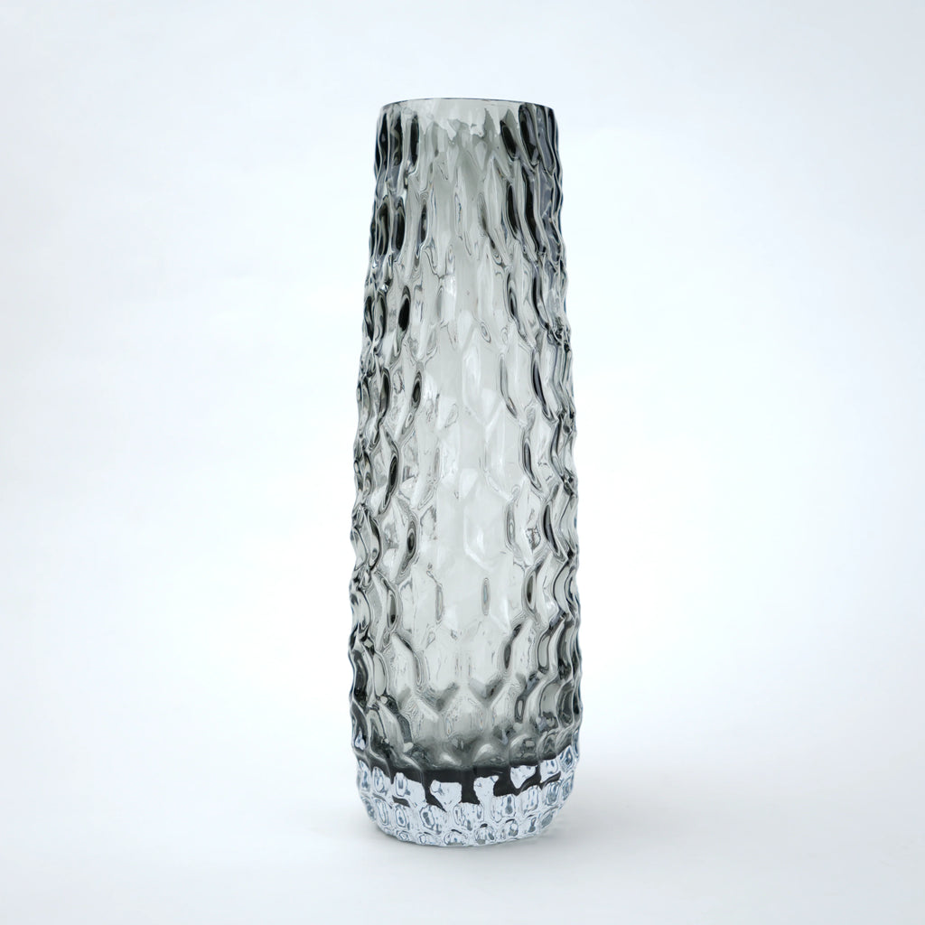 Grey Pattern Glass Vase