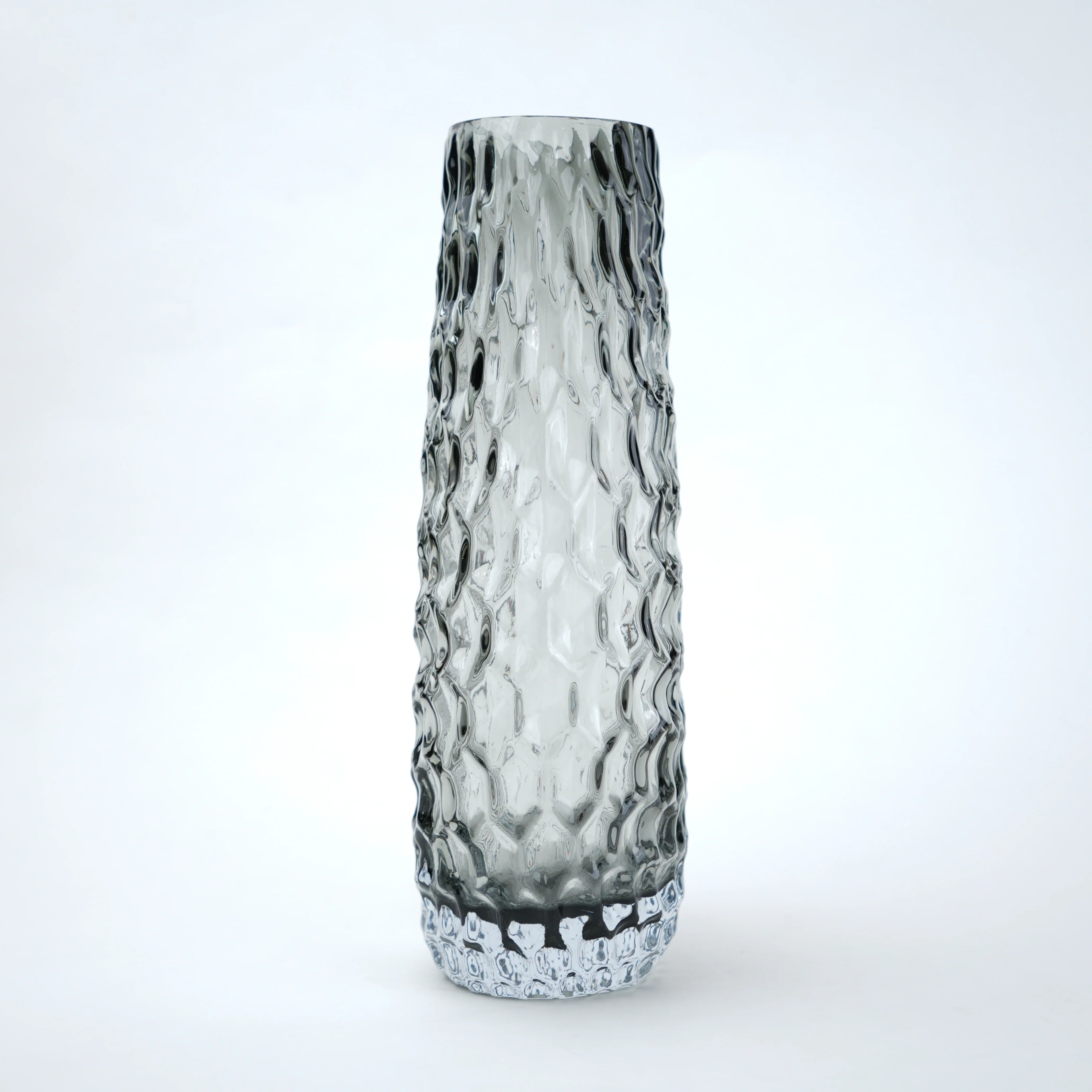 Grey Pattern Glass Vase
