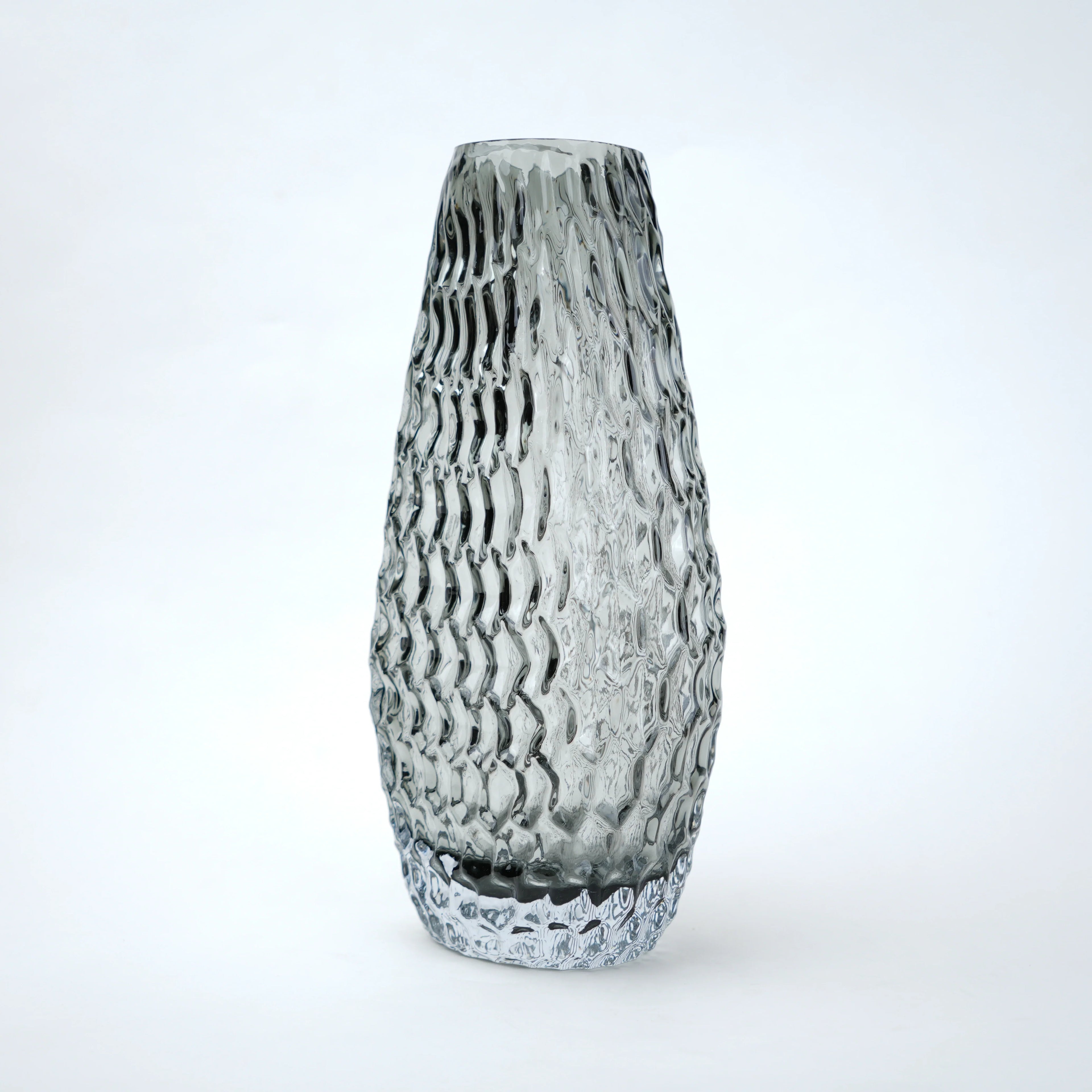 Grey Pattern Glass Vase