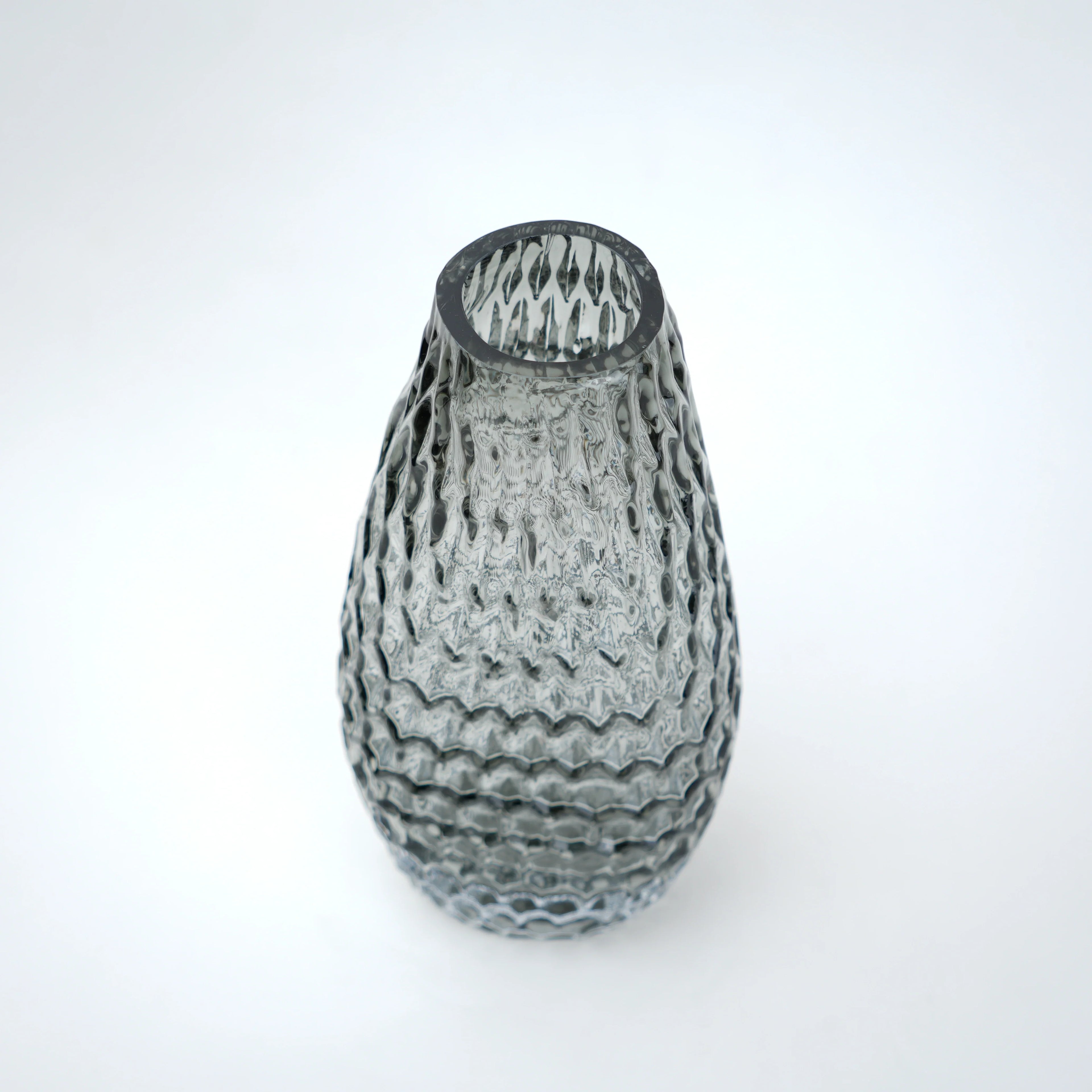 Grey Pattern Glass Vase
