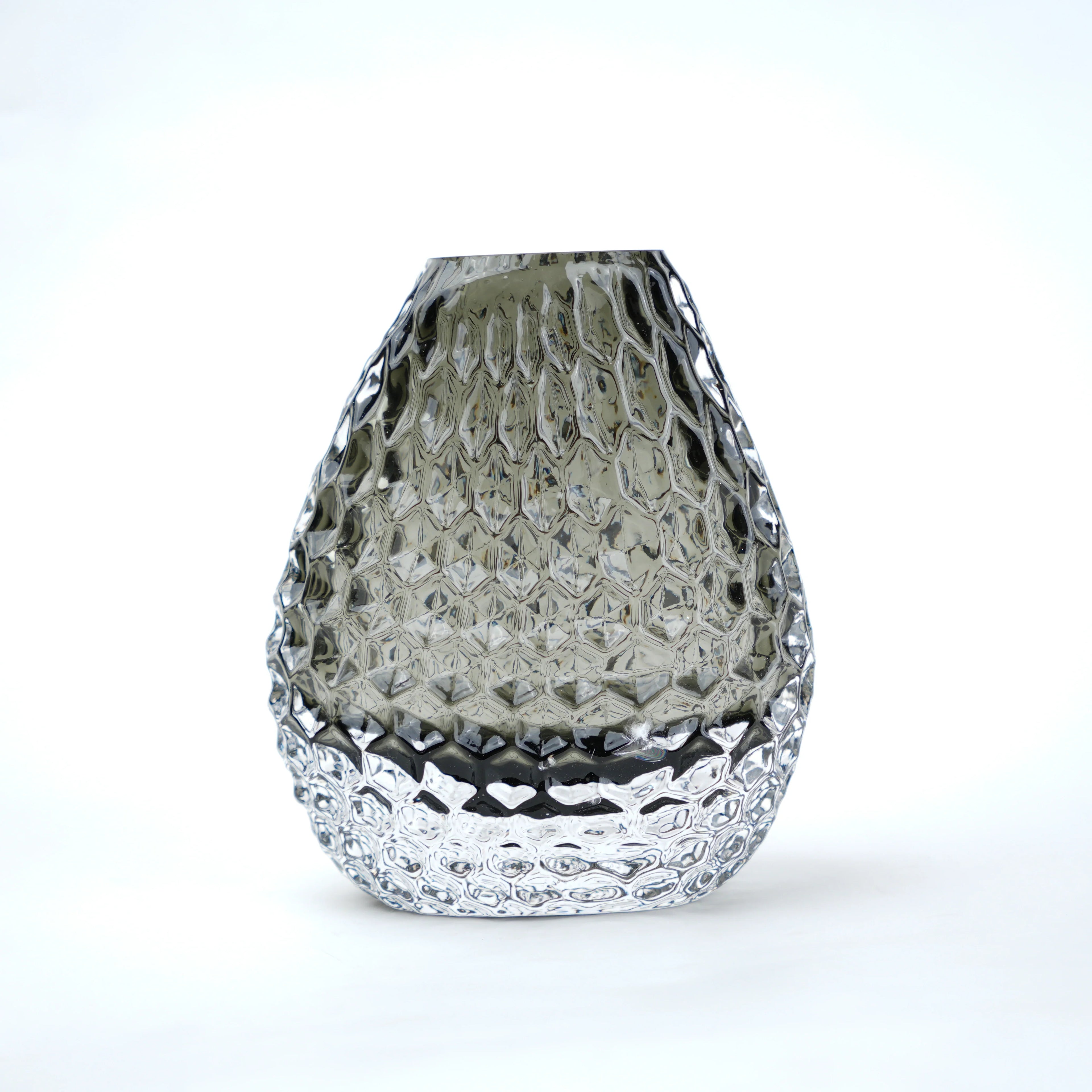 Grey Pattern Glass Vase