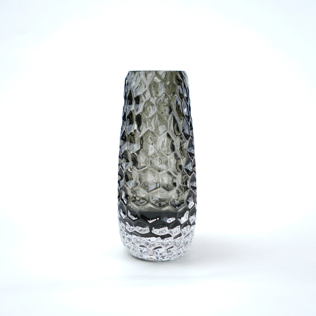 Grey Pattern Glass Vase