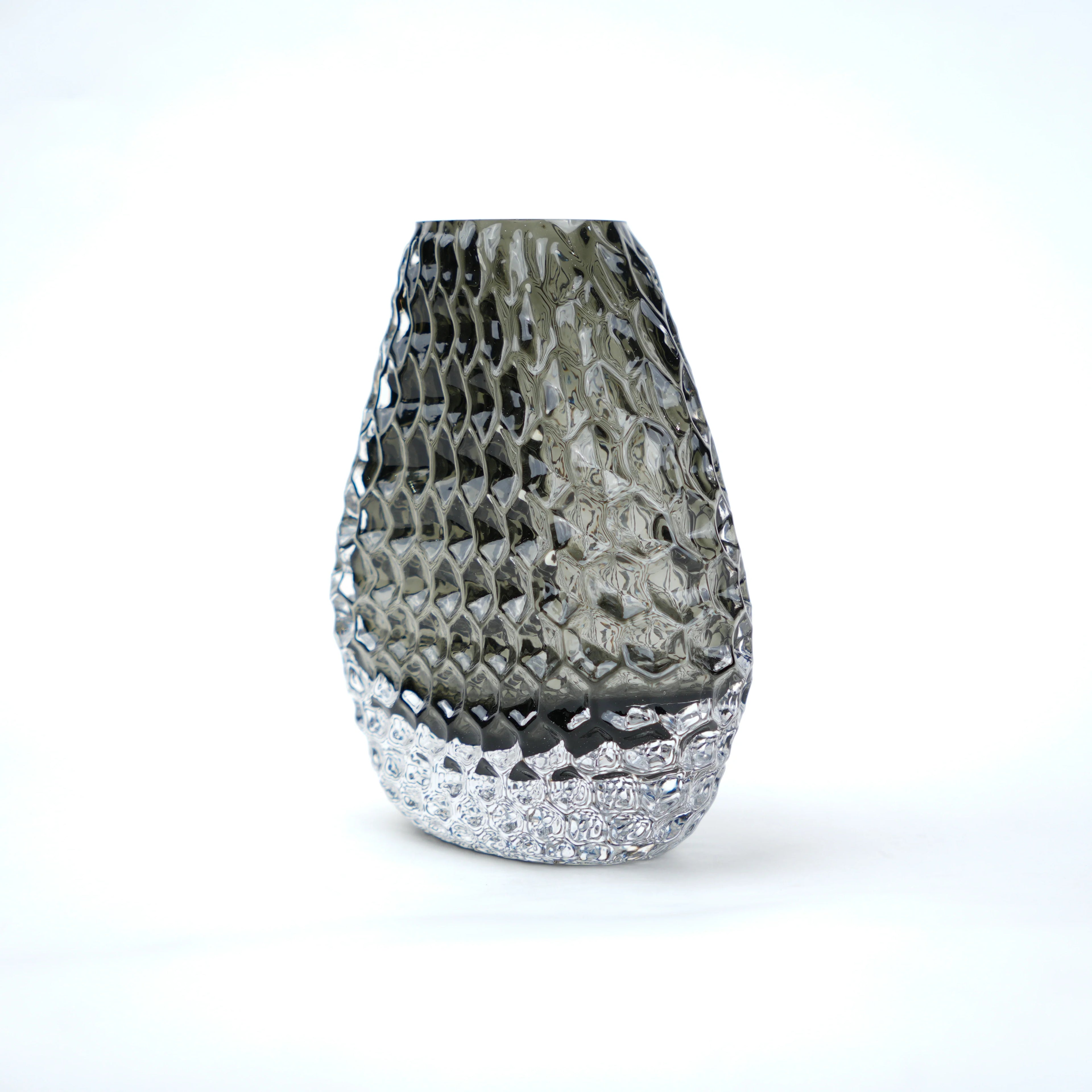 Grey Pattern Glass Vase
