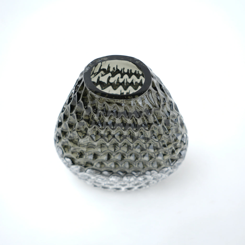 Grey Pattern Glass Vase