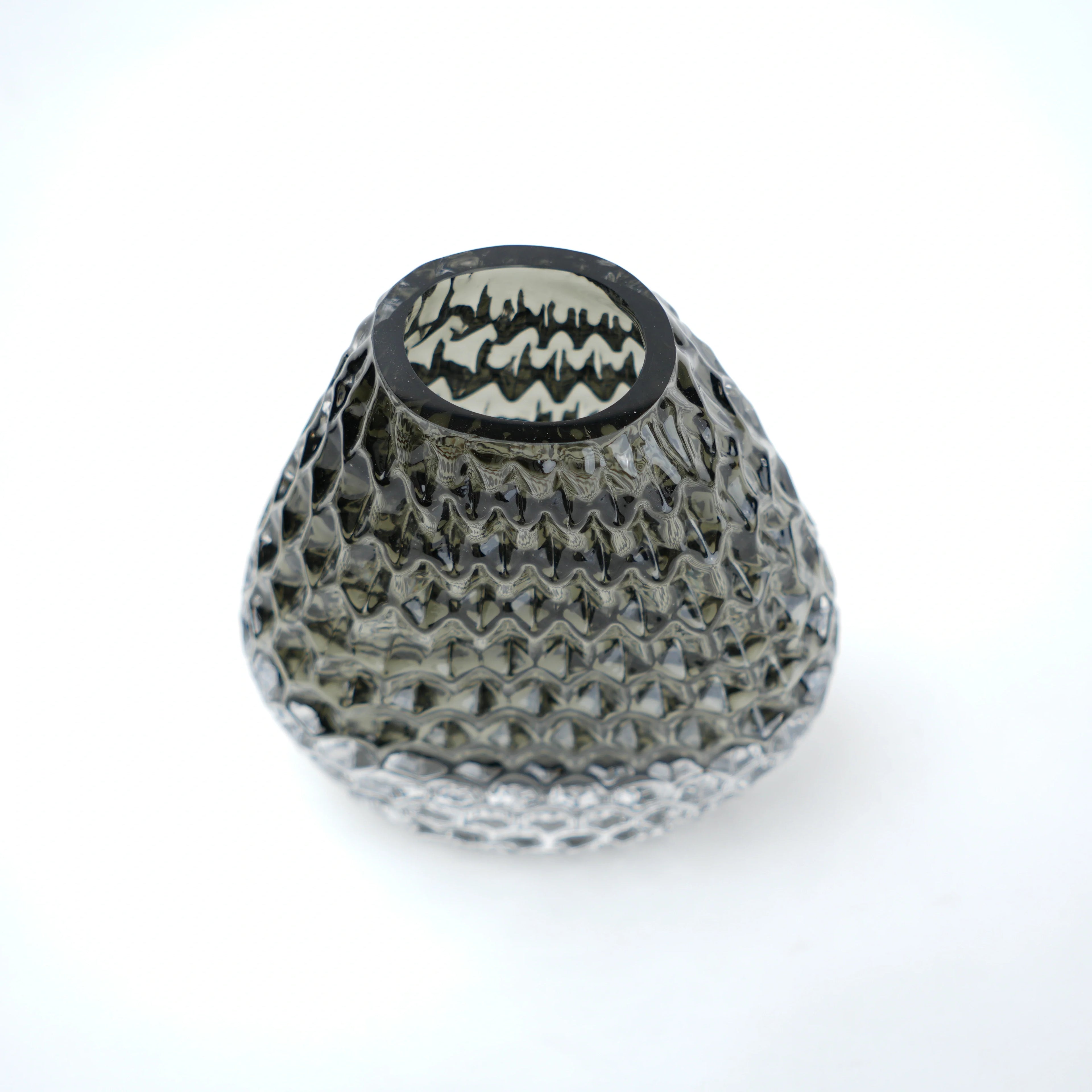 Grey Pattern Glass Vase