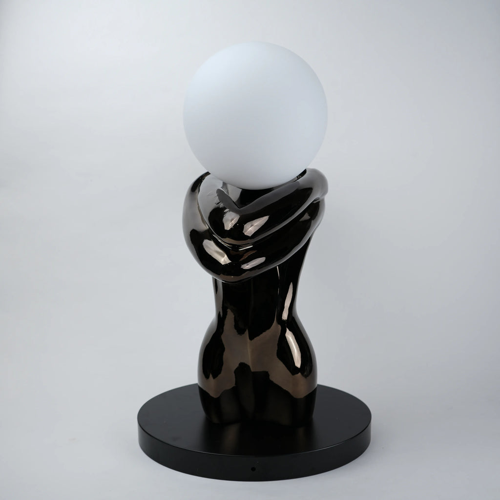 Black Sculptural Table Lamp
