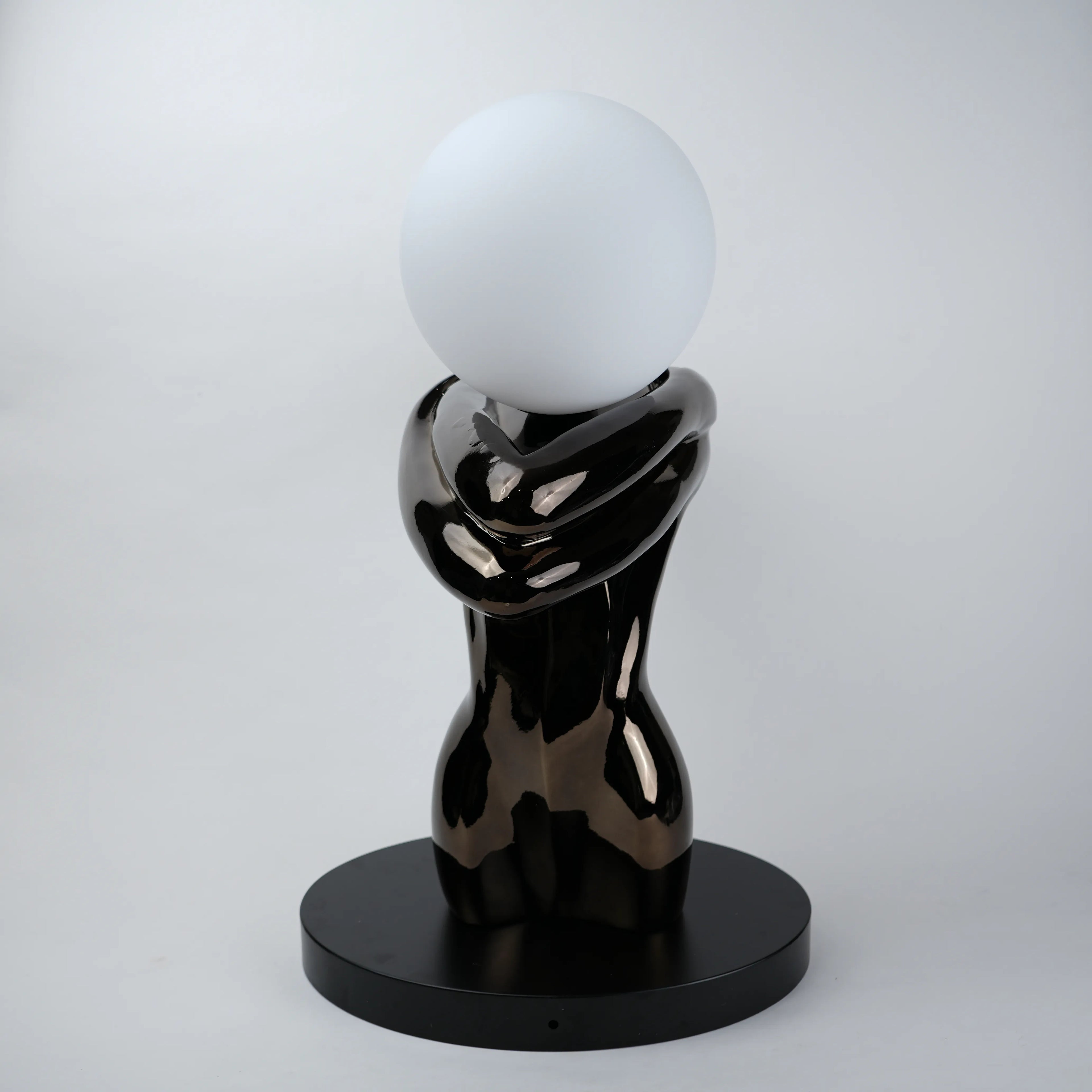 Black Sculptural Table Lamp