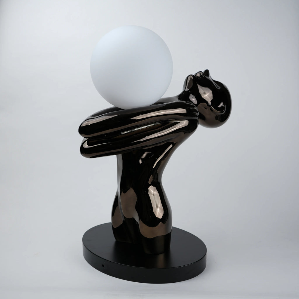 Black Sculptural Table Lamp