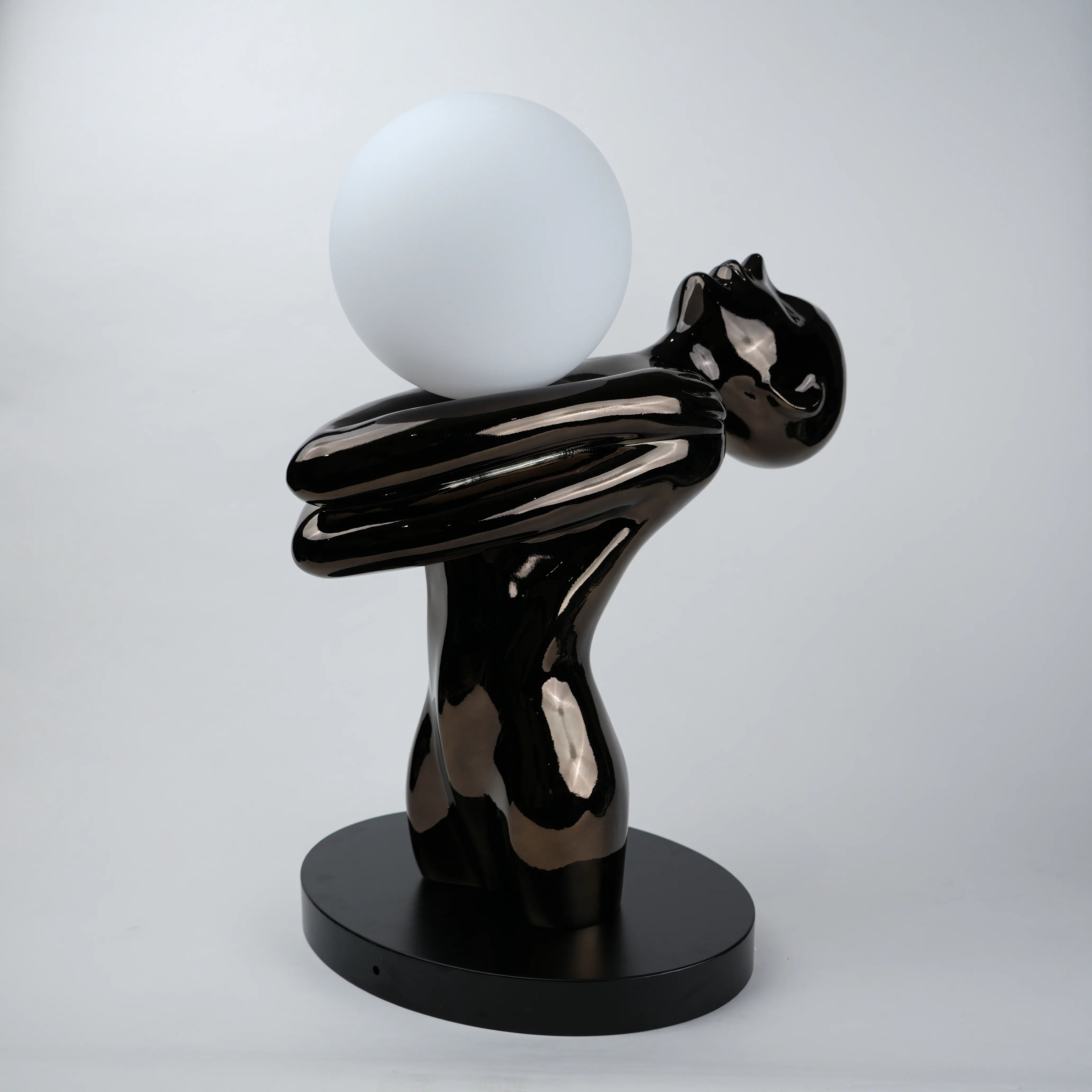 Black Sculptural Table Lamp