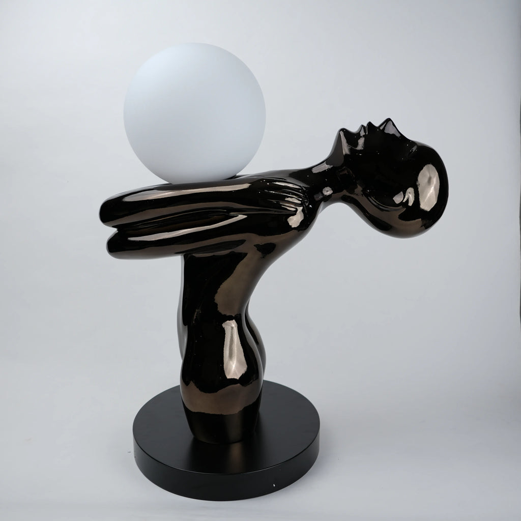 Black Sculptural Table Lamp