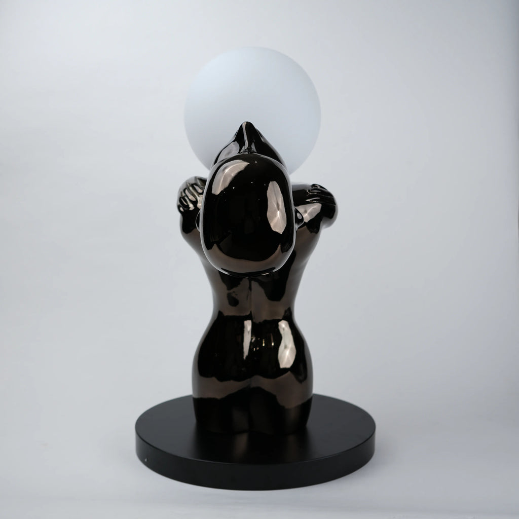 Black Sculptural Table Lamp