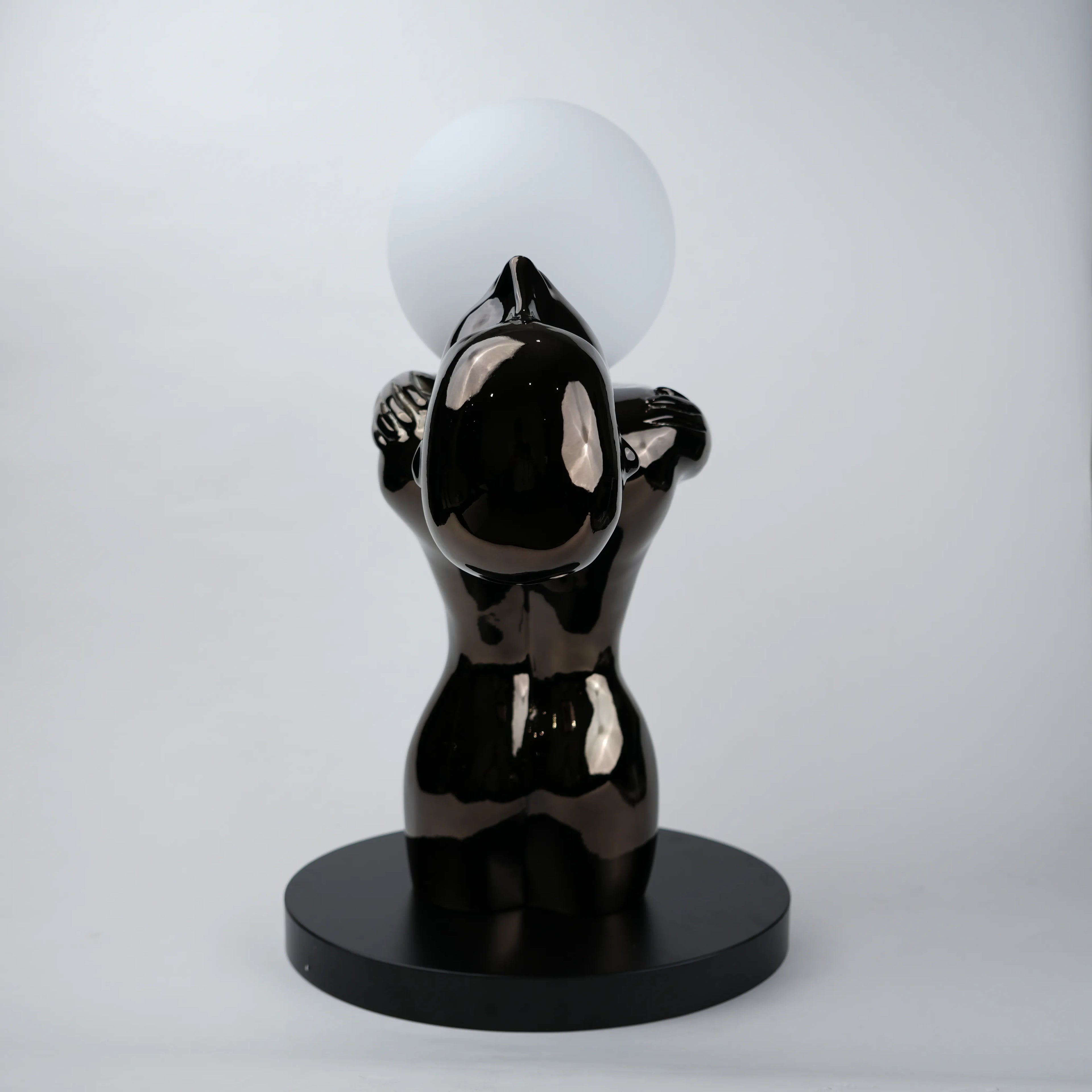 Black Sculptural Table Lamp