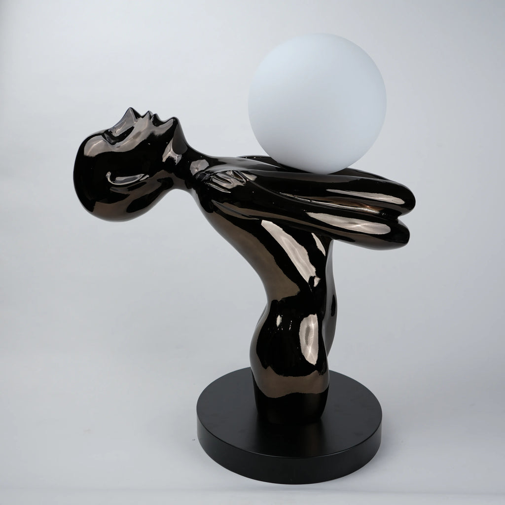 Black Sculptural Table Lamp