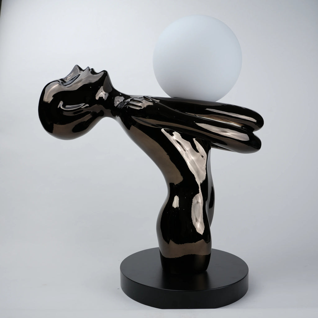 Black Sculptural Table Lamp