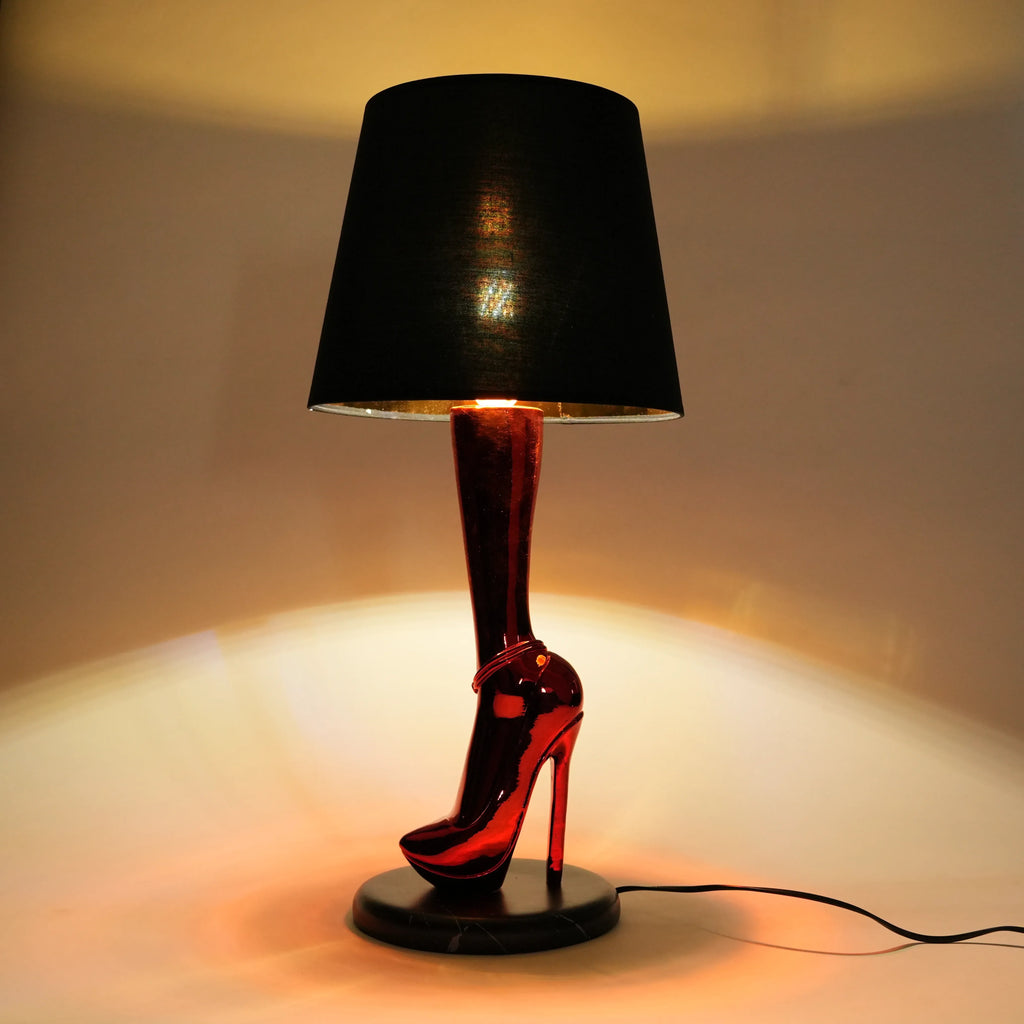 Crimson Heel Table Lamp