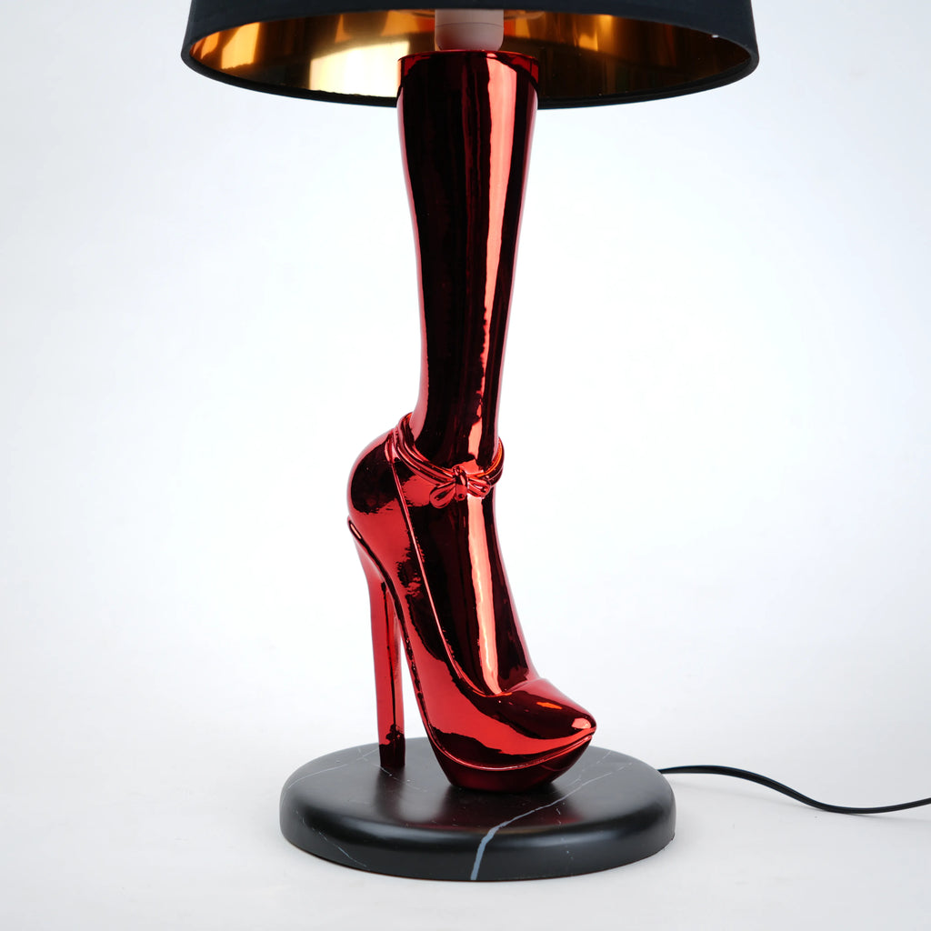 Crimson Heel Table Lamp