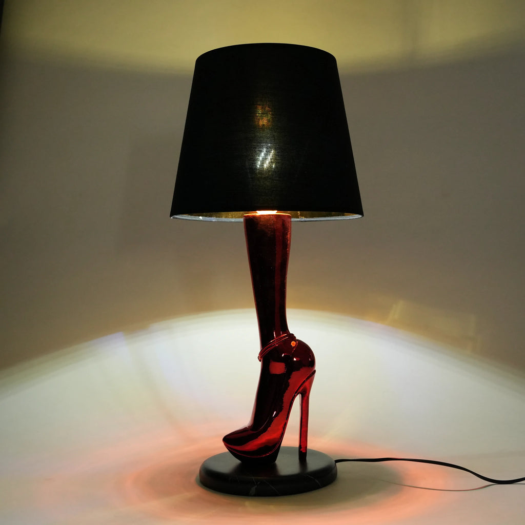 Crimson Heel Table Lamp