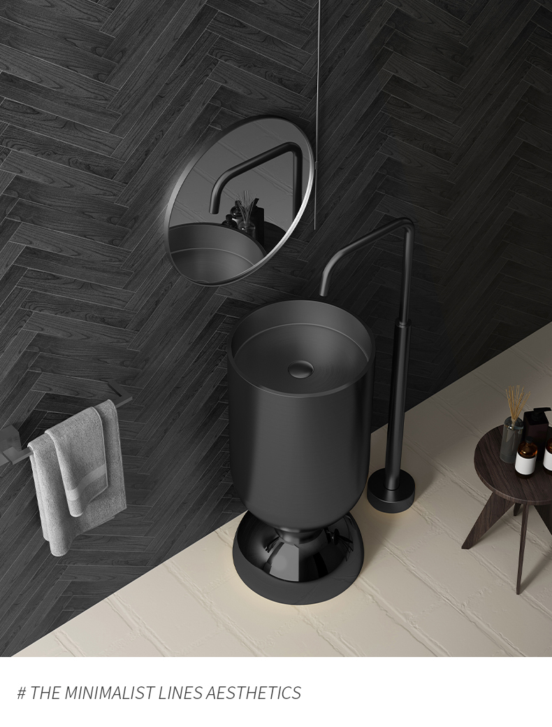 STAINLESS STEEL WINE GLASS FREESTANDING BASIN BY ZINARCH