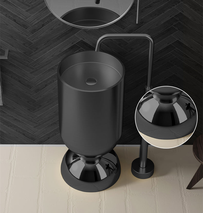 STAINLESS STEEL WINE GLASS FREESTANDING BASIN BY ZINARCH