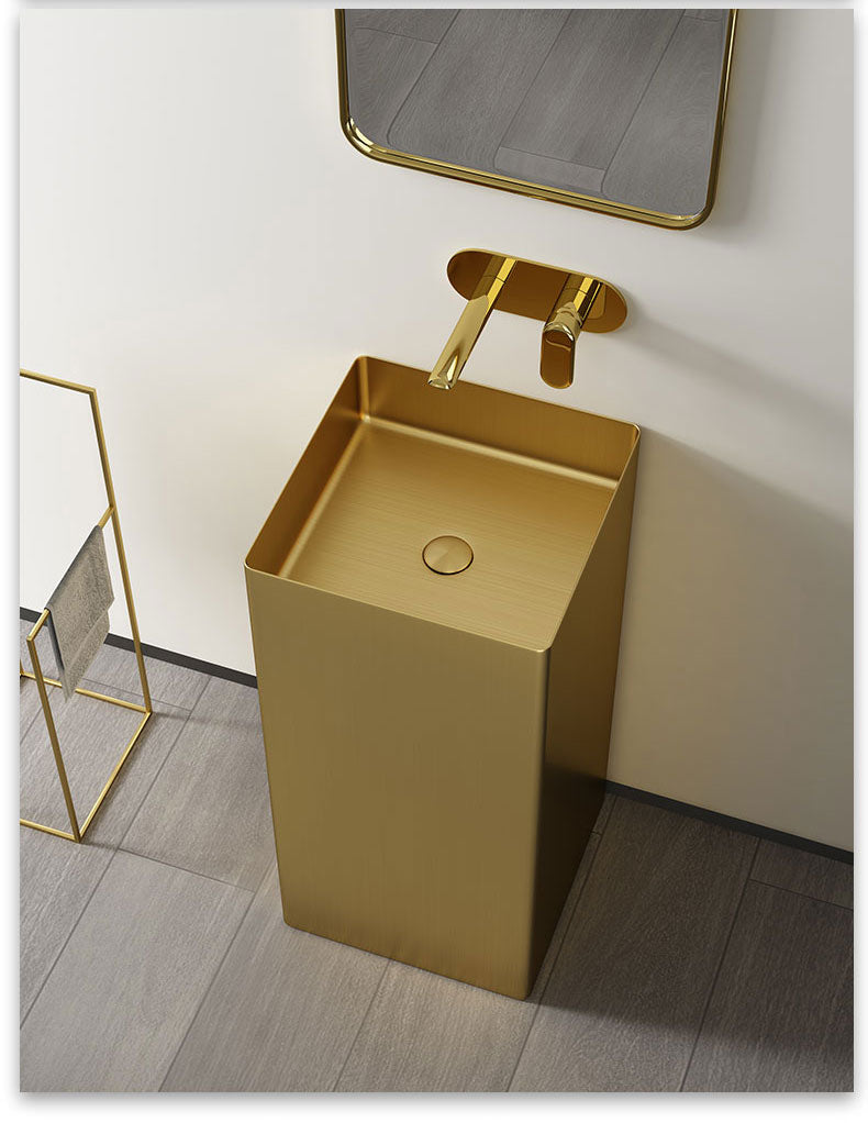 Luxury Square Stainless Steel Freestanding Basin