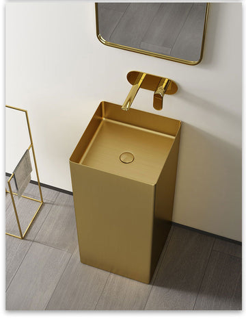 STAINLESS STEEL SQUARE FREESTANDING BASIN