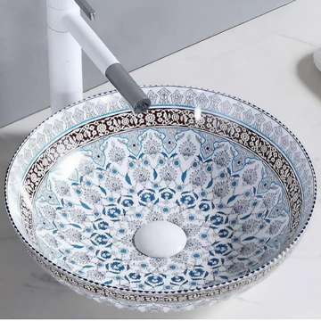 Zinarch Vintage Blue Morrocan Sink