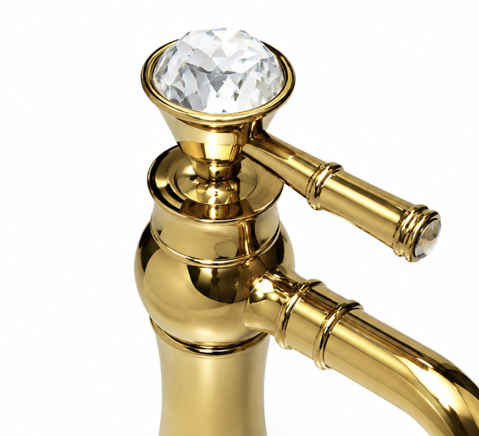 Aurum Crystal Gold Countertop Basin Mixer