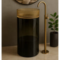 Luxury Acrylic & Glass Pedestal Basin – 16×16×34Inch
