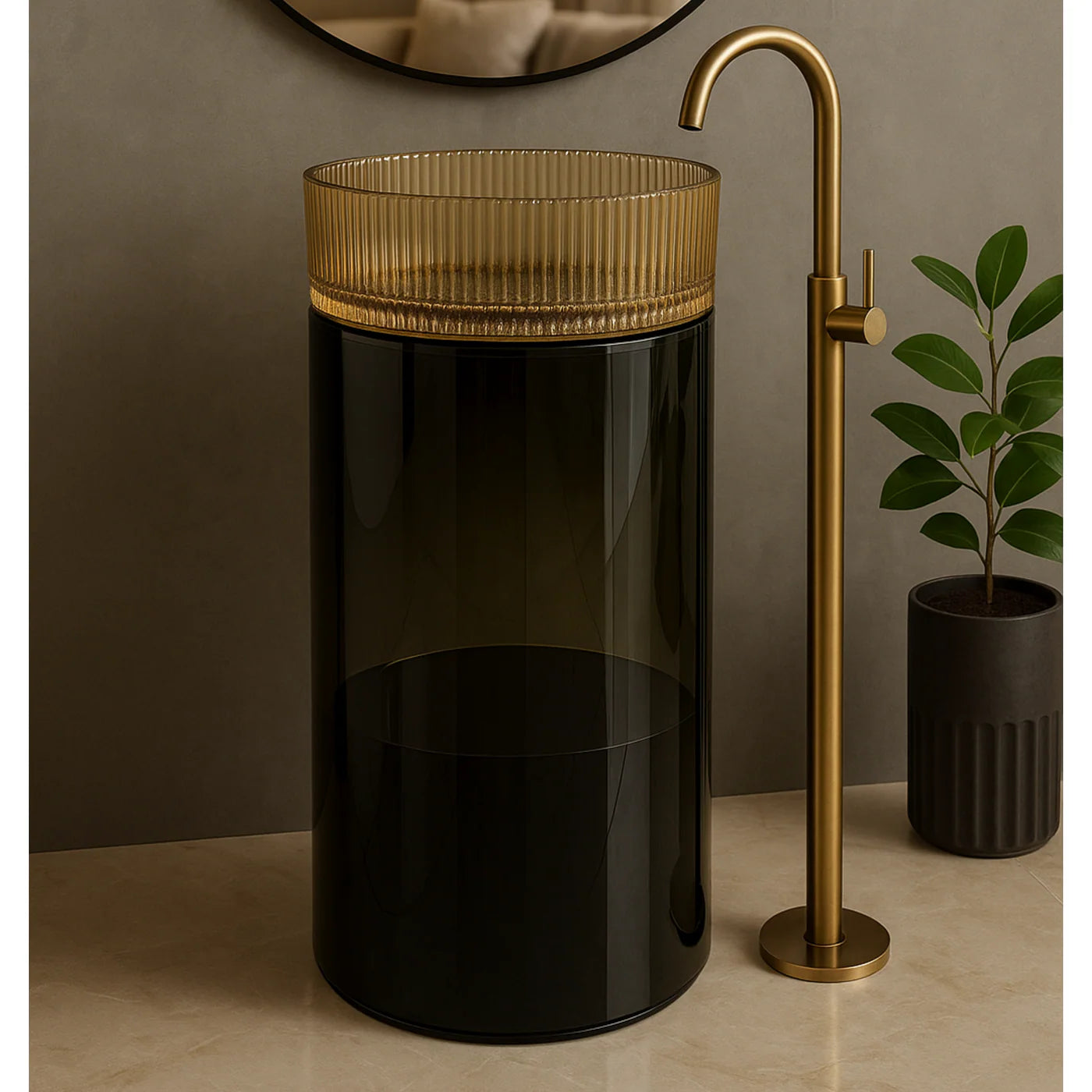 Luxury Acrylic & Glass Pedestal Basin