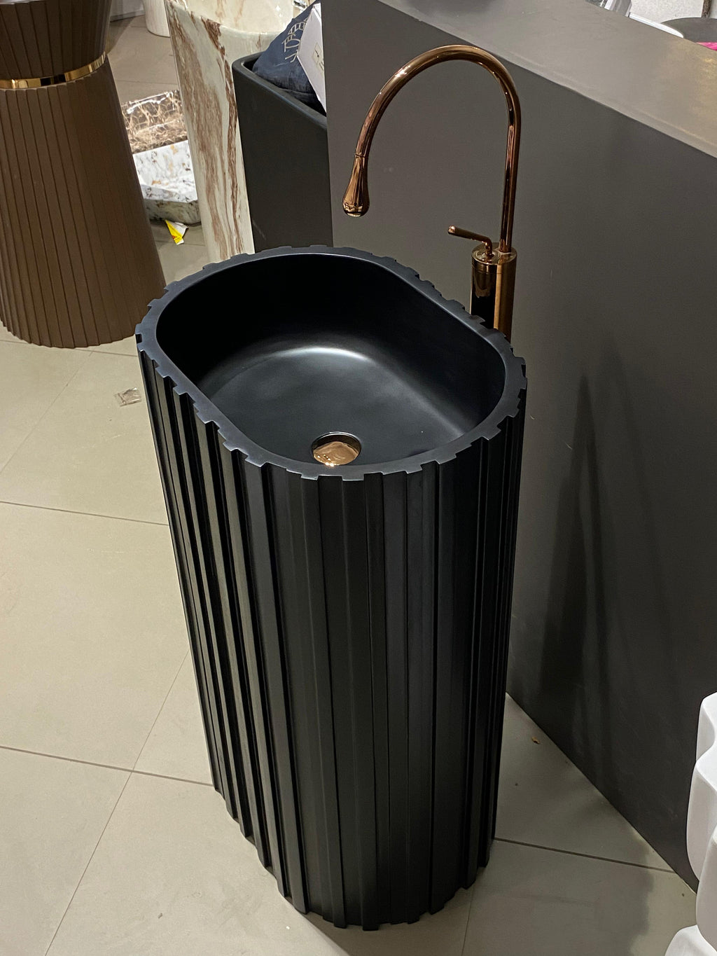 Striped Pedestal Basin by Zinarch