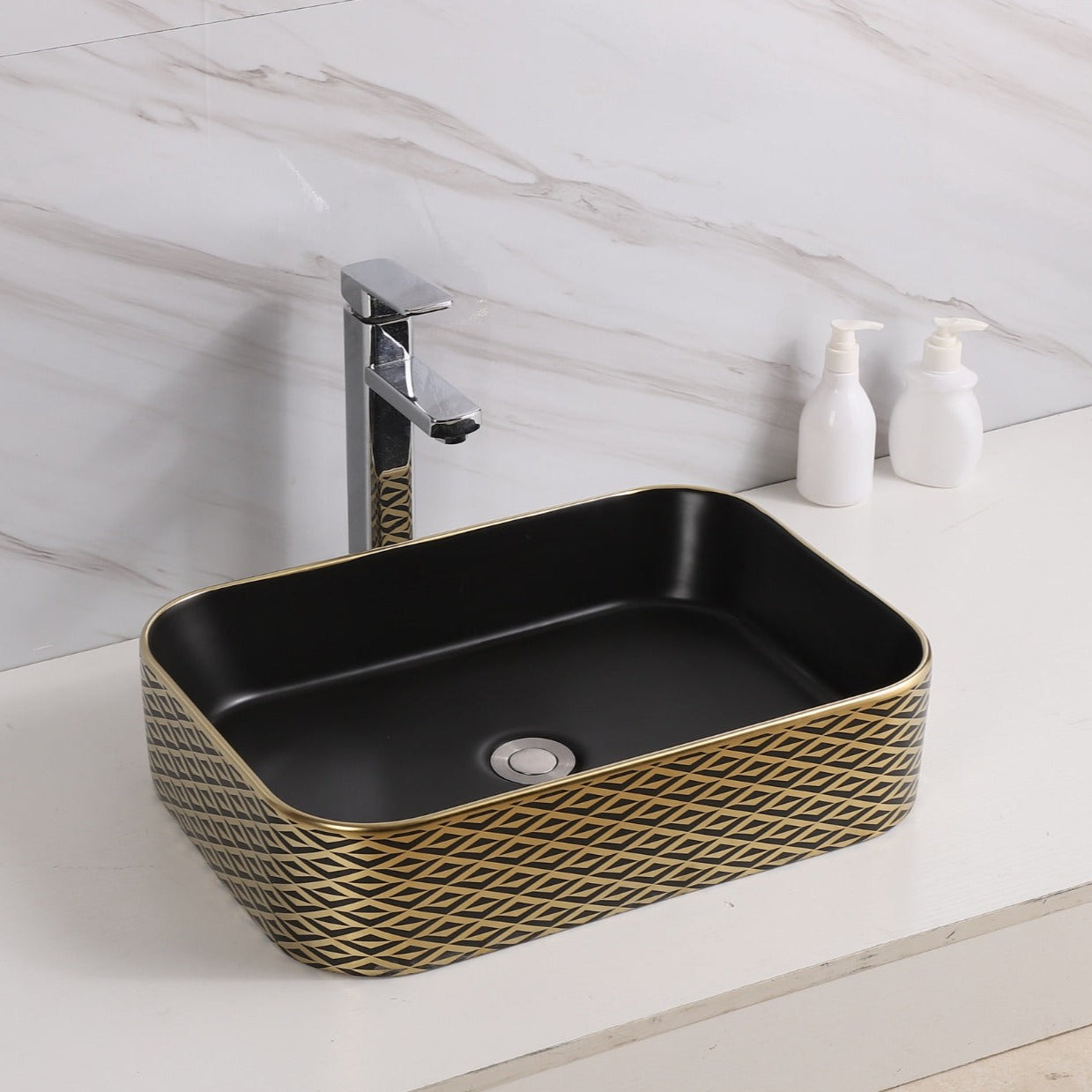 Gold and Black Designer Luxury Table Top Basin