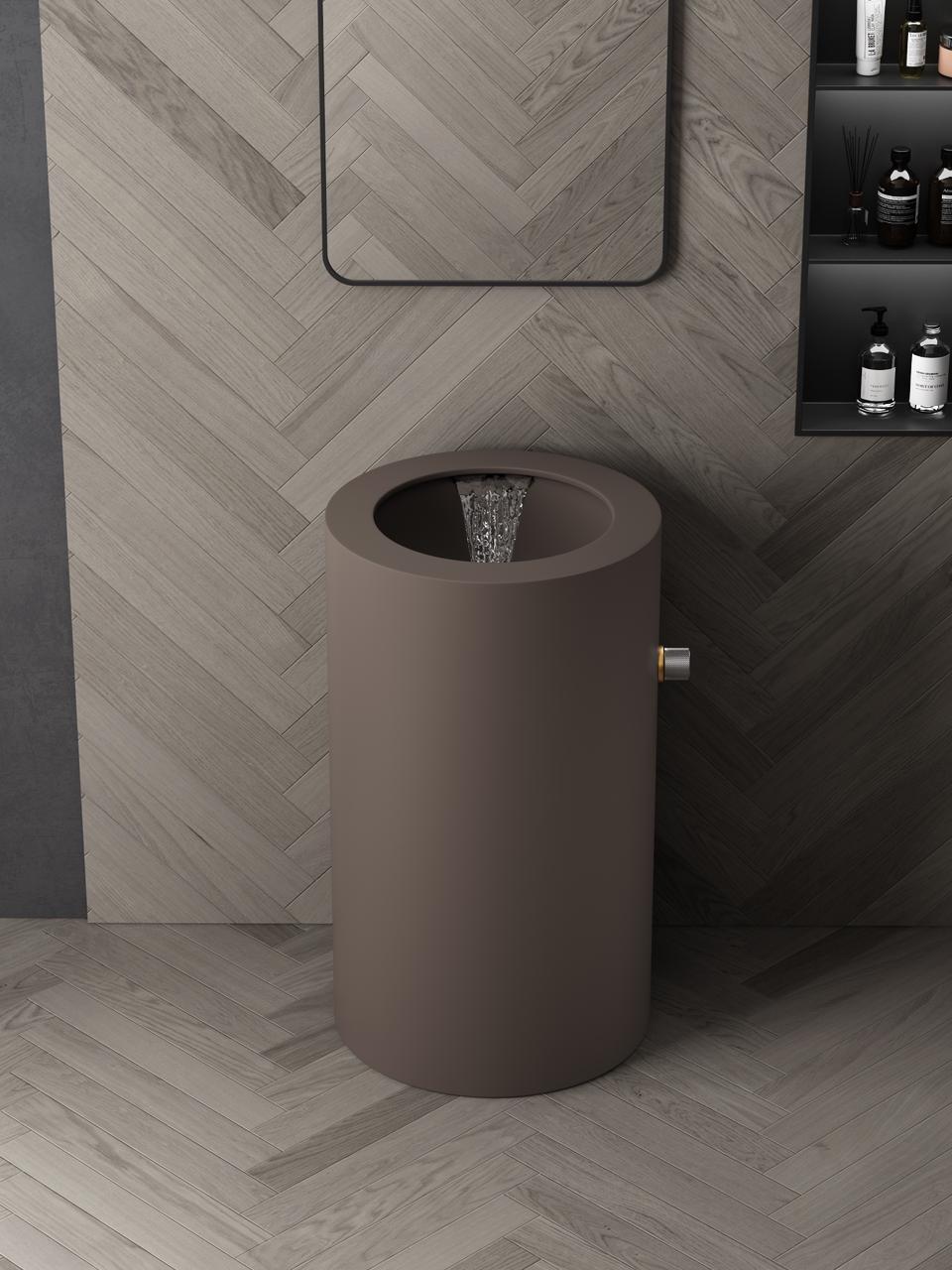 Round Freestanding Basin Modern Cylinder Design