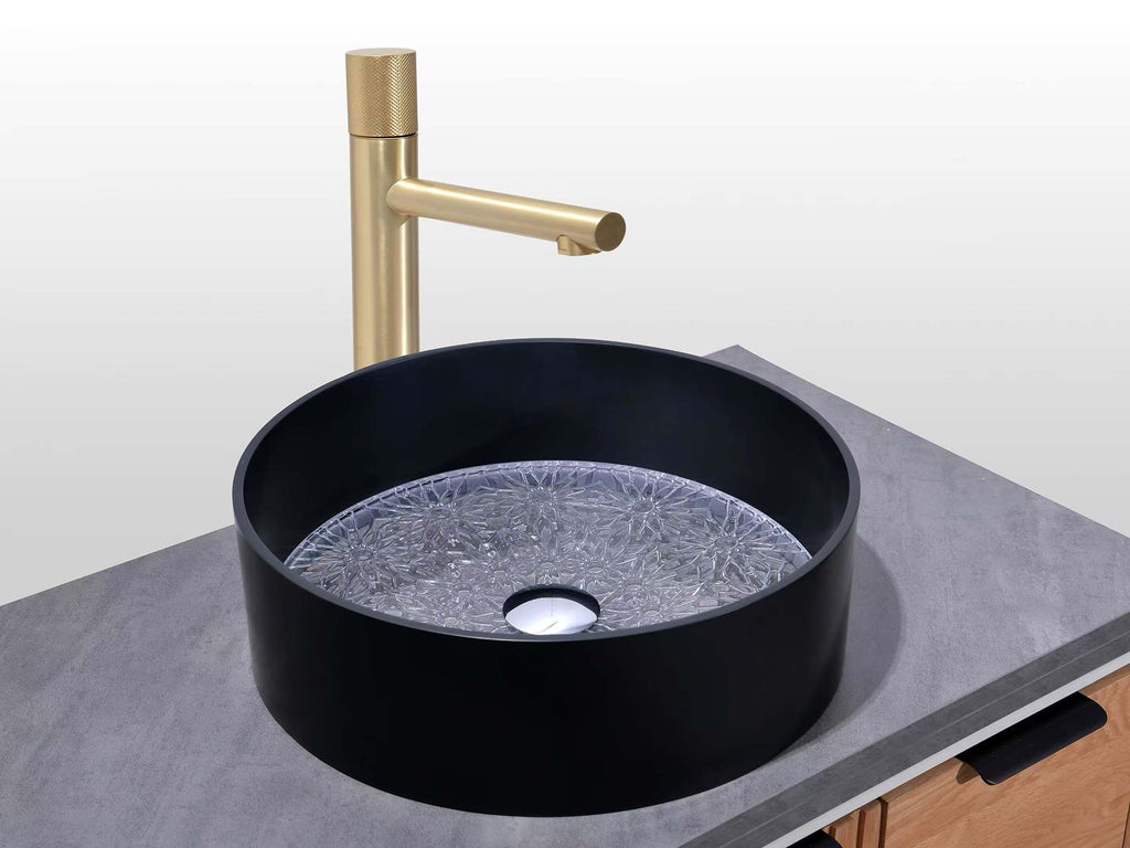 Countertop Basin with Crystal Glass Base