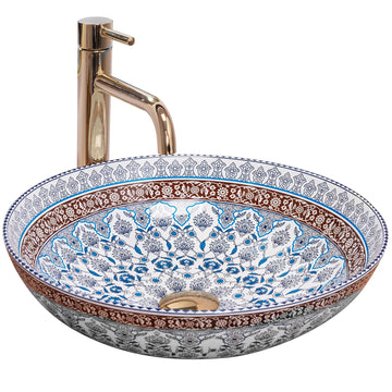 Zinarch Vintage Blue Morrocan Sink