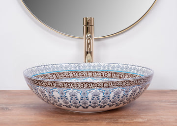 Zinarch Vintage Blue Morrocan Sink