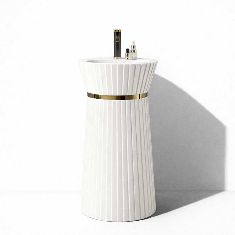 ZINARCH Solid Surface Freestanding Basin