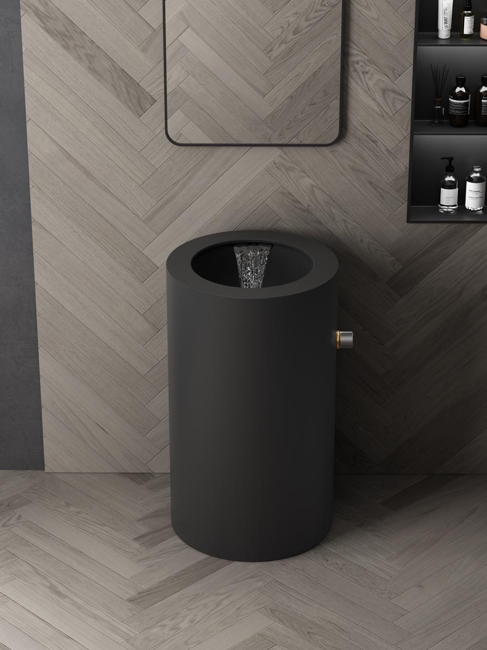 Round Freestanding Basin Modern Cylinder Design