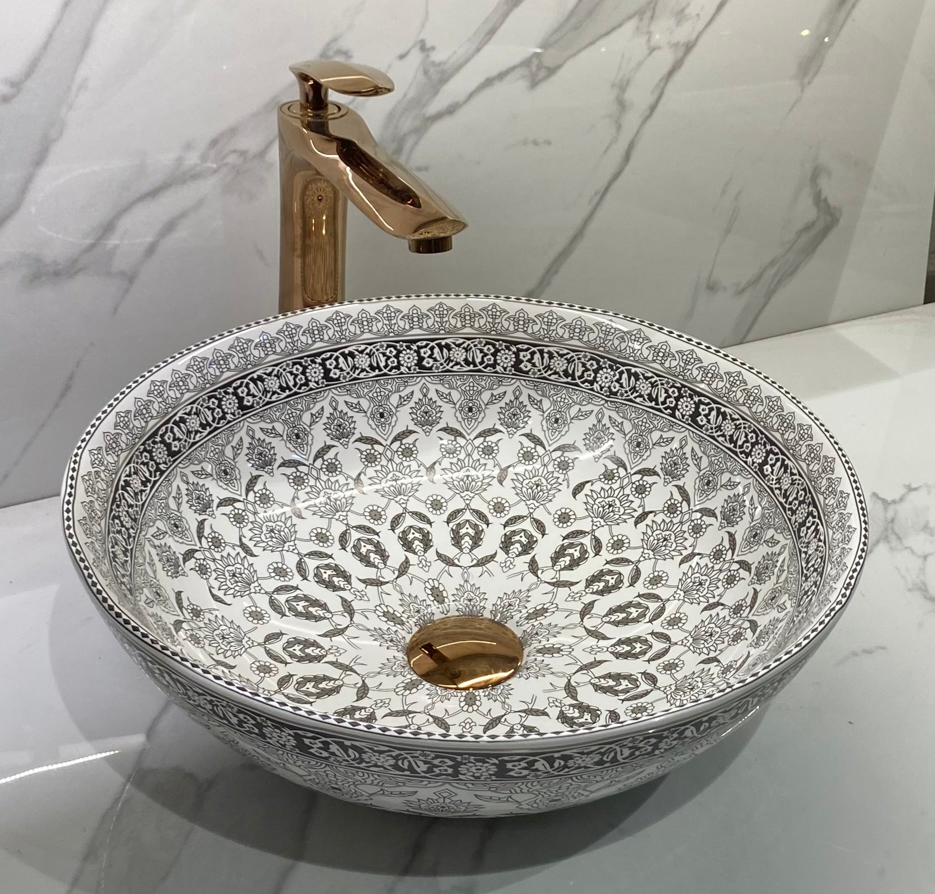 Zinarch Vintage Blue Morrocan Sink